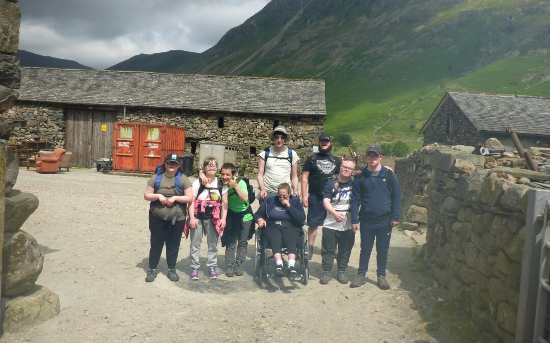 Gold Duke of Edinburgh students stood as a group in Langdale Valley